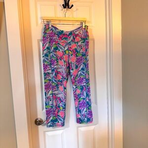 Lilly Pulitzer Luxletic Weekender High Rise 21" Legging Turtle Wave sz XL EUC